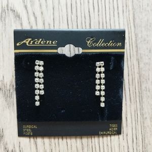 Ardene Silver Rhinestone Earrings